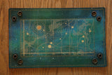 Green Galaxy Chart dice tray - gold inlay