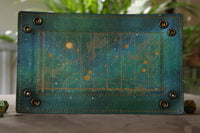 Green Galaxy Chart dice tray - gold inlay