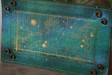 Green Galaxy Chart dice tray - gold inlay