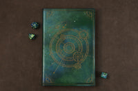 Conjurer notebook - green Galaxy with gold inlay