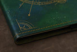 Conjurer notebook - green Galaxy with gold inlay