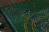 Conjurer notebook - green Galaxy with gold inlay