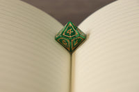 The Bumblebee notebook - green leather with gold inlay